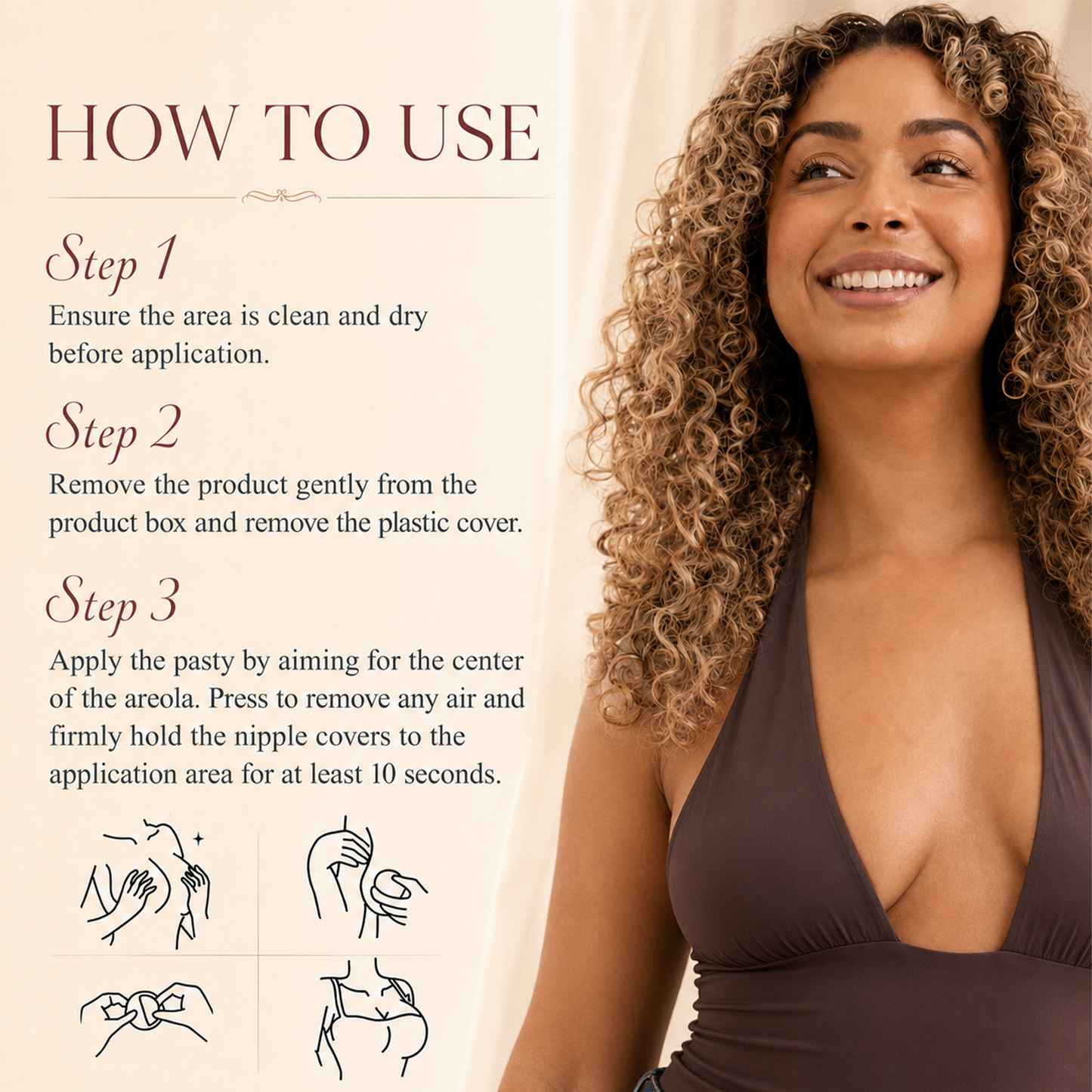 NESLEMY Seamless Sticky Nipple Covers for Women